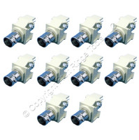 10 Leviton Ivory Quickport Snap-In BNC Video Connector Jacks Female Nickel 41084