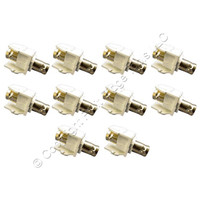 10 Leviton Almond Gold-Plated Quickport Feedthrough Female BNC 50 Ohm Jacks