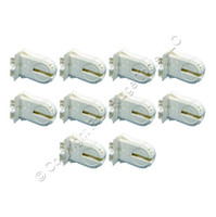 10 Leviton Fluorescent Lamp Holder Light Sockets T12 T8 Bi-Pin Shunted 23653-WWP