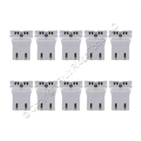 10 Leviton Low-Profile T8 T12 Medium Bi-Pin Fluorescent Lampholders 13153-UN