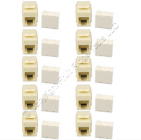 10 Cooper Almond Cat3 Snap-In Modular Voice Jacks 110 Style 6-Position RJ12