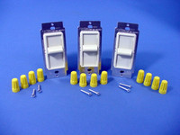 3 Leviton Almond Decora Slide Dimmer Switches 600W Incandescent Single Pole 6621-A