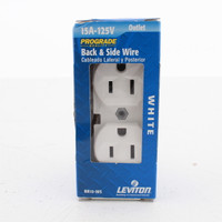 Leviton White COMMERCIAL GRADE Duplex Receptacle Outlet 15A 125V BR15-W Boxed