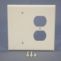 Cooper Mid-Size White Unbreakable Blank Receptacle Combo Cover Wallplate PJ138W