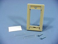 Leviton Ivory 1-Gang 3-Unit MOS Modular Insert Wallplate Cover Frame 41290-SMI