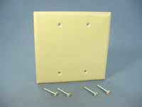 New Cooper Ivory UNBREAKABLE Mid-Size 2-Gang Blank Nylon Wallplate Cover PJ23V