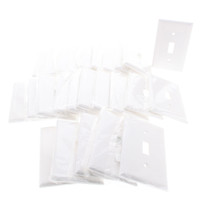 25 Cooper 1-Gang White Toggle Switch Residential Wallplate Plastic Covers 2134W