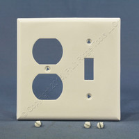 Cooper White 2-Gang Nylon Unbreakable Wallplate Cover Plus 15A Single Pole Toggle Switch and Duplex Receptacle Outlet