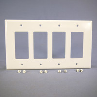 Cooper White Mid-Size Standard Grade Decorator GFCI 4-Gang Wallplate Cover GFI 2064W