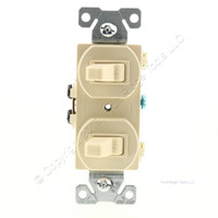 Eaton Ivory Single Pole DOUBLE Toggle Duplex Wall Light Switch 15A 120/277 271V