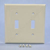 Cooper Gray Standard Size 2-Gang UNBREAKABLE Toggle Switch Plate Cover Wallplate 5139GY