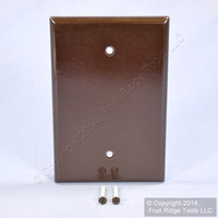 Leviton Brown COMMERCIAL JUMBO Blank Wallplate Oversize Cover Box Mount 85114