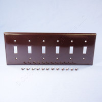 Eagle Brown 6-Gang Toggle Light Switch Cover Thermoset Plastic Wallplate Switchplate 2156B