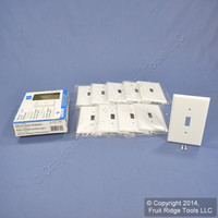 10 Leviton White MIDWAY Toggle Switch Cover Wallplate 1-Gang Plastic Switchplates 80501-W