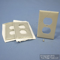 3 Leviton UNBREAKABLE Gray Receptacle Wallplates Nylon Duplex Outlet Covers 80703-GY