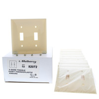10 Mulberry White UNBREAKABLE Standard 2-Gang Toggle Switch Wallplate Cover Switchplates 90072