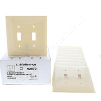 10 Mulberry Ivory UNBREAKABLE Midi Size 2-Gang Toggle Switch Wallplate Cover Switchplates 92872