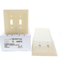 10 Mulberry Ivory UNBREAKABLE Midi Size 2-Gang Toggle Switch Wallplate Cover Switchplates 92872