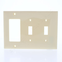 Mulberry Ivory UNBREAKABLE Standard 3-Gang Combination Toggle Switch Decorator Outlet Cover GFCI Wallplate 734443