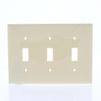 Mulberry UNBREAKABLE Ivory Standard 3-Gang Toggle Switch Cover Wallplate Switchplate 734073