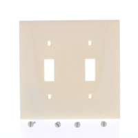 Mulberry UNBREAKABLE Ivory Standard 2-Gang Toggle Switch Cover Wallplate Switchplate 734072