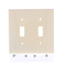 Mulberry Ivory Standard 2-Gang Toggle Switch Cover Wallplate Nylon 734072