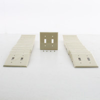 25 Mulberry UNBREAKABLE Ivory 2-Gang Toggle Switch Covers Wallplate Switchplate 34072