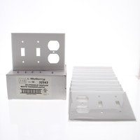 10 Mulberry UNBREAKABLE White 3-Gang Combination Toggle Switch Duplex Outlet Switchplate Wallplate 32543