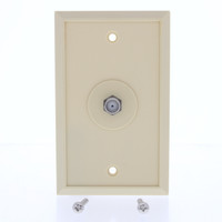 EZ-Flow Ivory 1-Gang Coxial F-Connector Coax Thermoplastic Nylon Wallplate Cover
