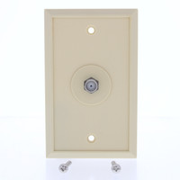 EZ-Flow Ivory 1-Gang Coxial F-Connector Coax Thermoplastic Nylon Wallplate Cover