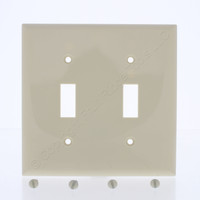 Eastman Ivory 2-Gang Toggle Switch Thermoplastic Nylon Wallplate Cover