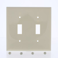 Eastman Ivory 2-Gang Toggle Switch Thermoplastic Nylon Wallplate Cover