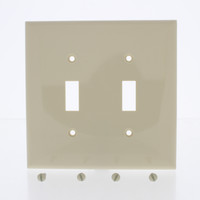 Eastman Ivory 2-Gang Mid-Size Toggle Switch Thermoplastic Nylon Wallplate Cover