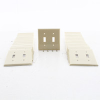 25 Pack Eastman Ivory 2-Gang Toggle Switch Thermoplastic Nylon Wallplate Covers