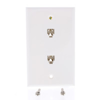 Zenith White Dual Telephone Landline Jack Wallplate Cover TW1002DW
