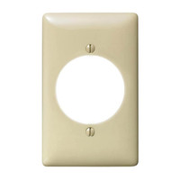 Hubbell Ivory UNBREAKABLE 2.15" Diameter Receptacle Wallplate Mid-Size Single Outlet Cover NPJ724IZ