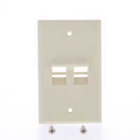 Leviton Ivory Quickport Angled Wallplate 2-Port Data Cover Plate 41081-2IP