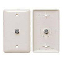 Hubbell 1-Gang Mid-Size Coax Wallplate Light Almond NS751LAZ