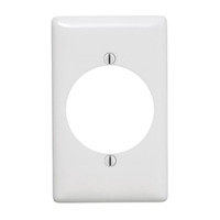 Hubbell White UNBREAKABLE 2.15" Diameter Receptacle Wallplate Mid-Size Single Outlet Cover NPJ724W