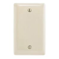 Hubbell Light Almond Unbreakable Mid-Size Cover 1-Gang Nylon Blank Wallplate Box Mount NPJ13LAZ