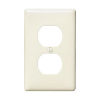 Hubbell Lt Almond UNBREAKABLE Duplex Receptacle Wallplate Mid-Size Outlet Cover NPJ8LAZ