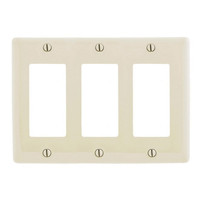 Hubbell Lt Almond 3-Gang UNBREAKABLE Decorator/Rocker Switch Cover Mid-Size GFCI Wallplate NPJ263LAZ