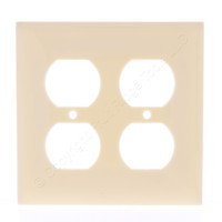 Mulberry Ivory UNBREAKABLE Standard 2-Gang Duplex Receptacle Outlet Cover Wallplate 734802