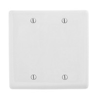 Hubbell NPJ23WZ?2-Gang White Blank Midsize Nylon Wall Plate