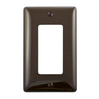 Hubbell Brown 1-Gang Decorator UNBREAKABLE Mid-Size Wallplate GFCI Rocker Switch Cover NPJ26Z