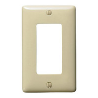 Hubbell Ivory 1-Gang Decorator UNBREAKABLE Mid-Size Wallplate GFCI Rocker Switch Cover NPJ26IZ