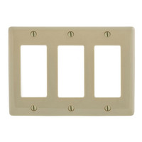 Hubbell Ivory 3-Gang UNBREAKABLE Decorator/Rocker Switch Cover Mid-Size GFCI Wallplate NPJ263IZ