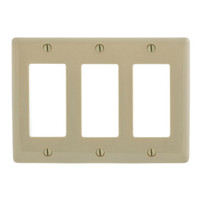 Hubbell Ivory 3-Gang UNBREAKABLE Decorator/Rocker Switch Cover Mid-Size GFCI Wallplate NPJ263IZ