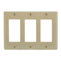 Hubbell 3-Gang Ivory Decorator Midsize Nylon Wall Plate