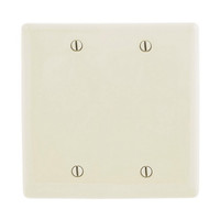 Hubbell NPJ23LAZ?2-Gang Light Almond Blank Midsize Nylon Wall Plate